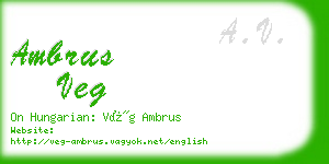 ambrus veg business card